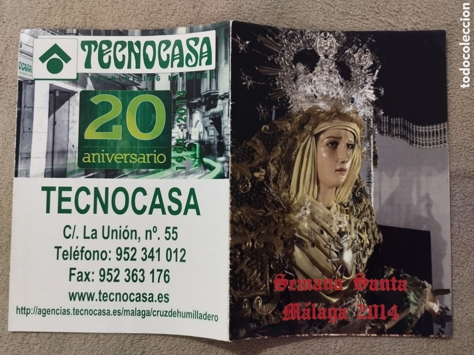 Folletos de turismo: Programa / itinerario Semana Santa M&aacute;laga 2014