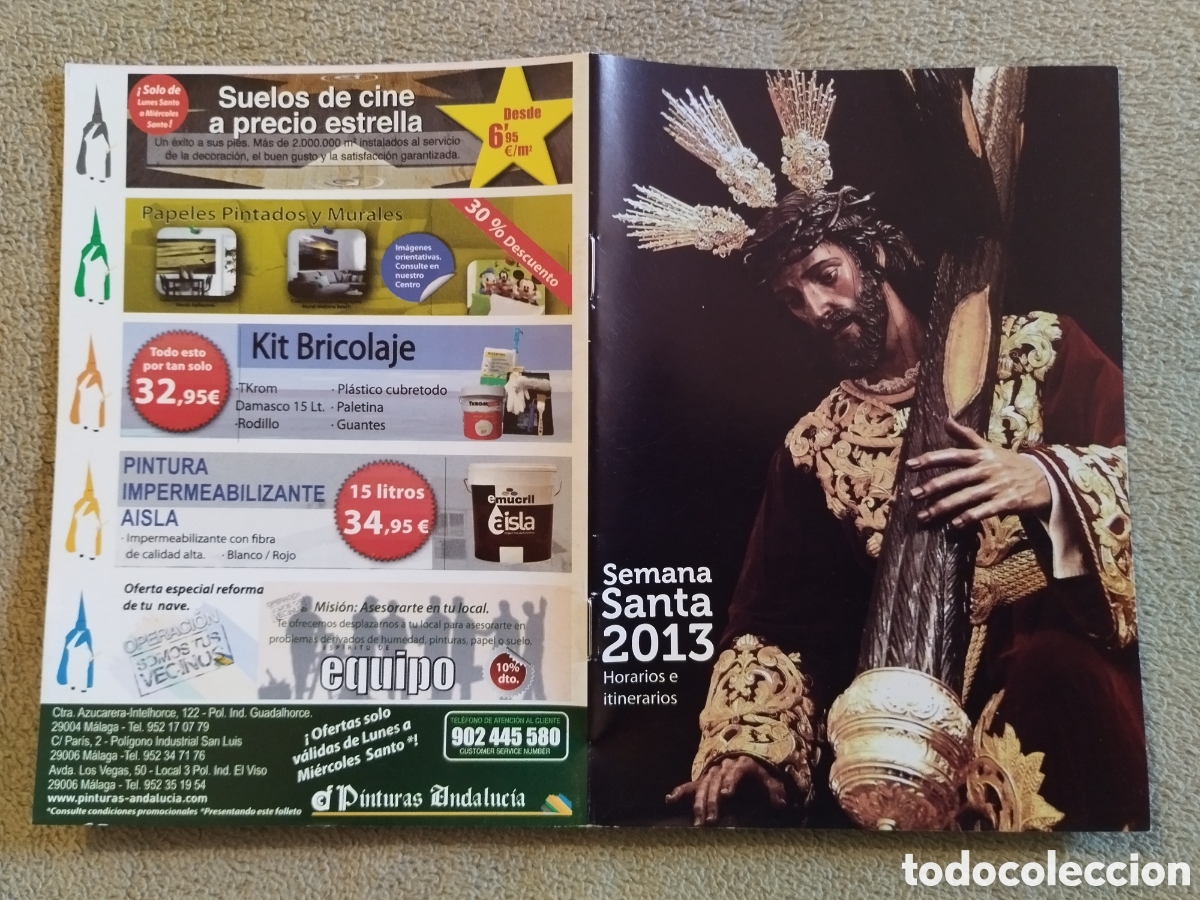 Folletos de turismo: Programa / itinerario Semana Santa M&aacute;laga 2013
