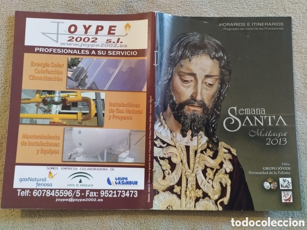 Folletos de turismo: Programa / itinerario Semana Santa M&aacute;laga 2013