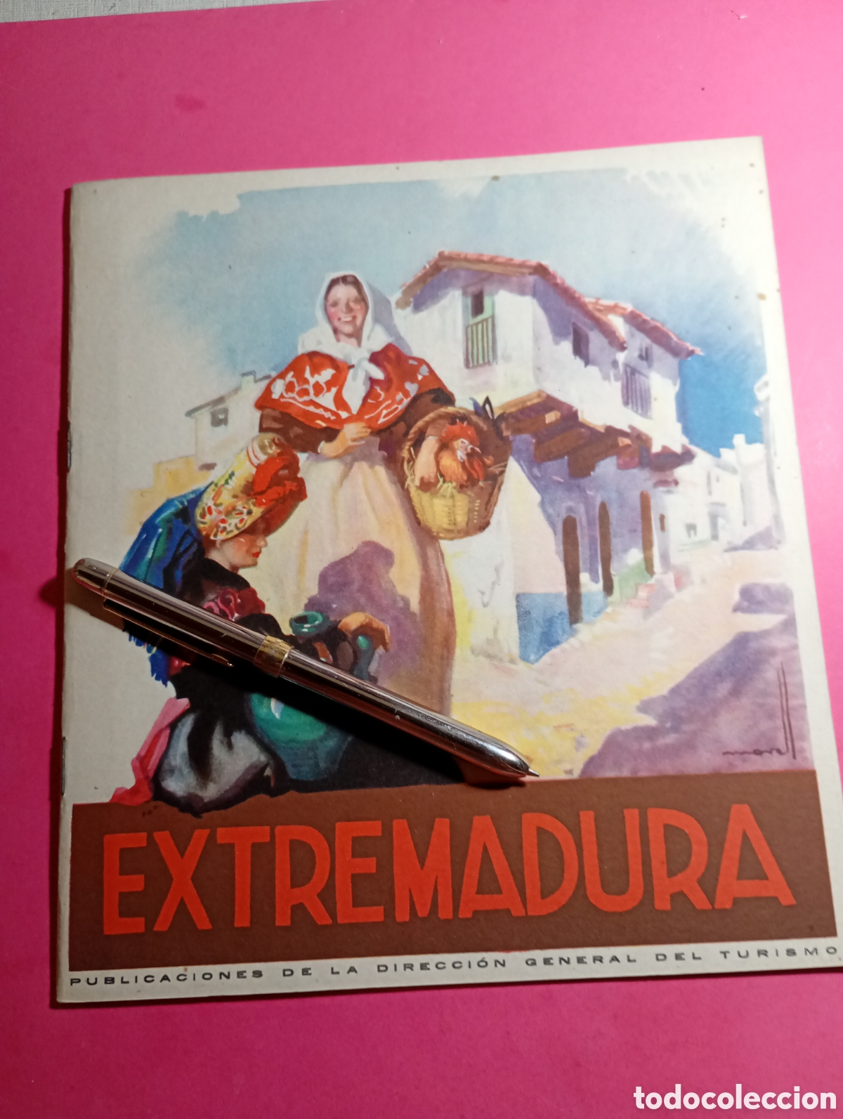 Folletos de turismo: Folleto Tur&iacute;stico de Extremadura. 1940/50&acute;s. ca. Portadas Jos&eacute; Morell Edici&oacute;n en CASTELLANO 20 p&aacute;gs.