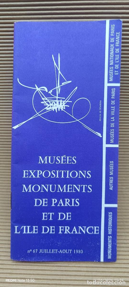 Folletos de turismo: FOLLETO INFORMATIVO MUSEOS DE PARIS 1980