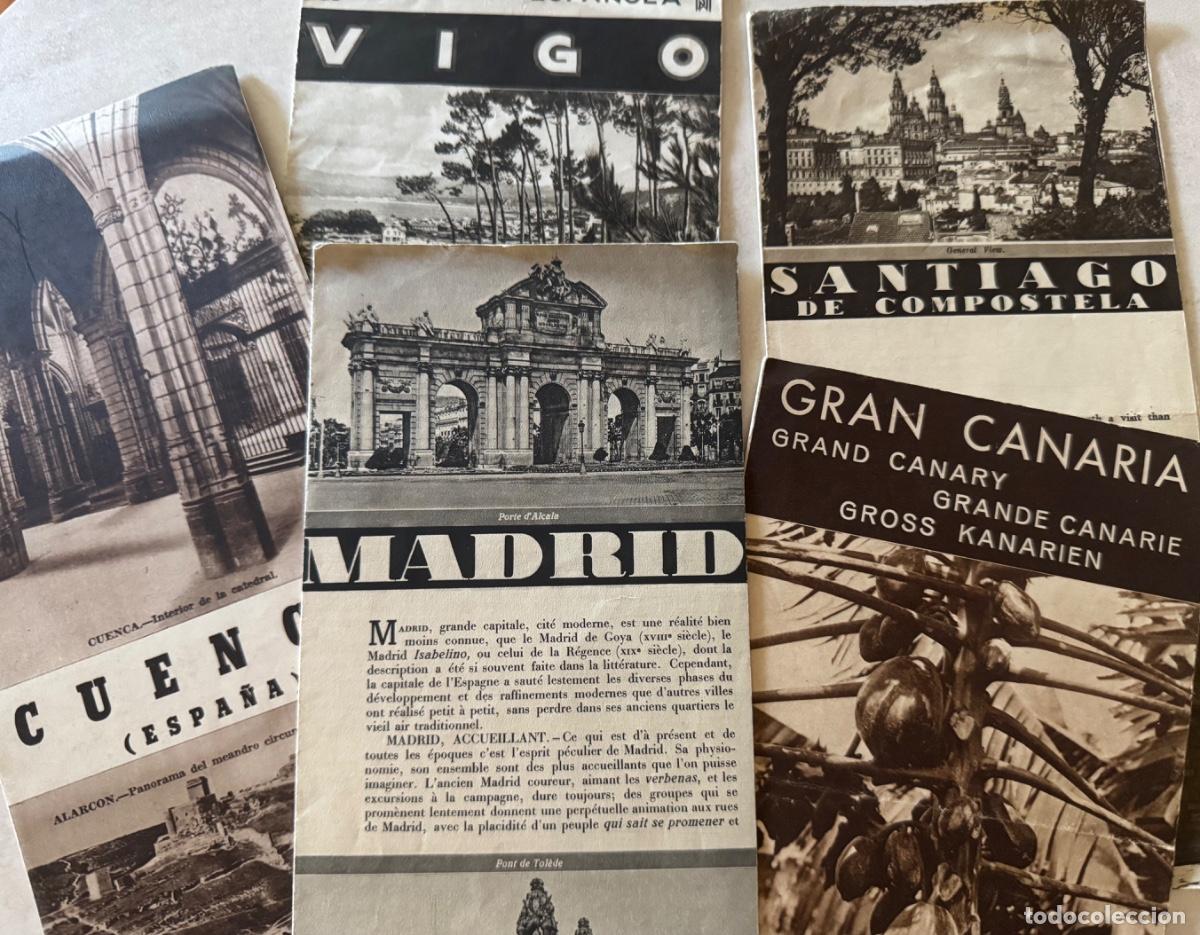 Folletos de turismo: CINCO FOLLETOS ANTIGUOS DE TURISMO - MADRID - VIGO - CUENCA - SANTIAGO COMPOSTELA - GRAN CANARIA