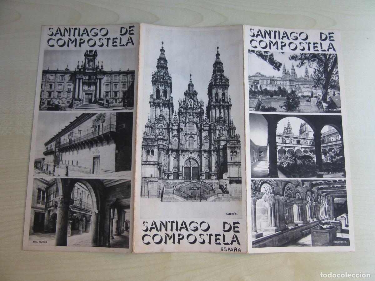 Folletos de turismo: Folleto Tur&iacute;stico Santiago de Compostela (tr&iacute;ptico) Editado Direcci&oacute;n General de Turismo hacia 1940