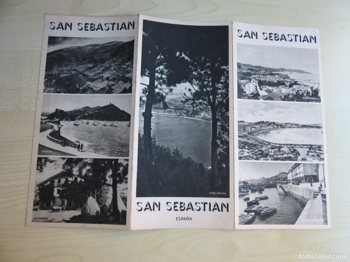 Folletos de turismo: Folleto Tur&iacute;stico de San Sebasti&aacute;n (tr&iacute;ptico) Editado por la Direcci&oacute;n General de Turismo hacia 1940