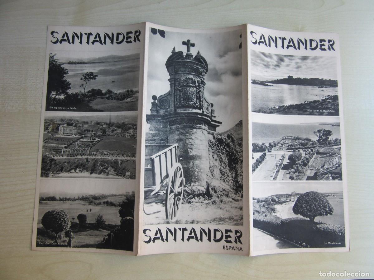 Folletos de turismo: Folleto Tur&iacute;stico de Santander(tr&iacute;ptico) Editado por la Direcci&oacute;n General de Turismo hacia 1940
