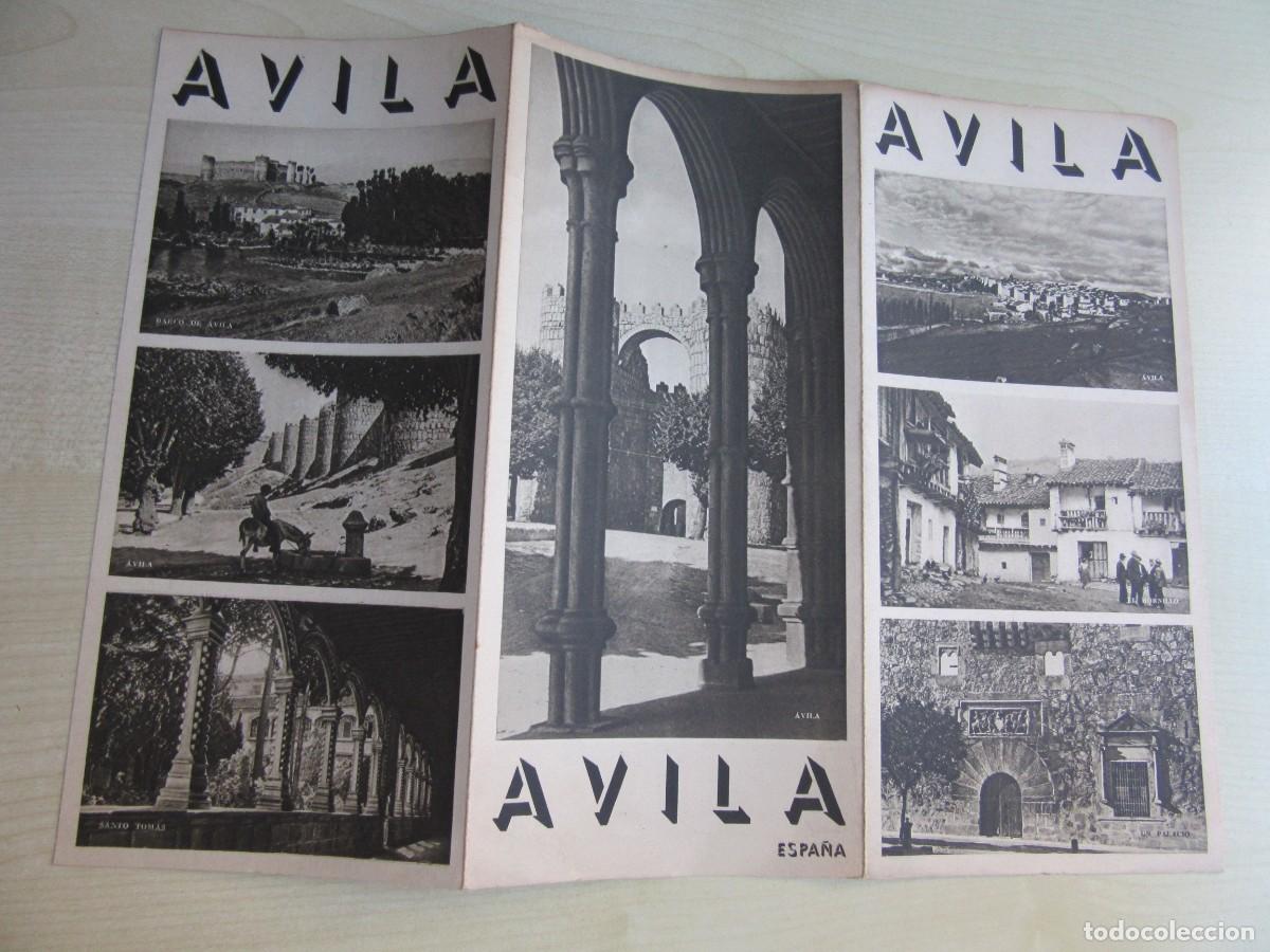 Folletos de turismo: Folleto Tur&iacute;stico de &Aacute;vila (tr&iacute;ptico) Editado por la Direcci&oacute;n General de Turismo hacia 1940