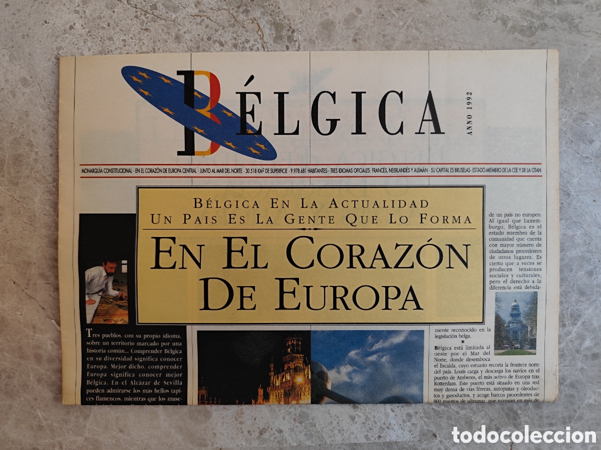 Foglietti di turismo: EXPO 92 SEVILLA 1992 LOTE 5 EJEMPLARES DIFERENTES DEL PERIODICO DEL PABELL&Oacute;N DE B&Eacute;LGICA