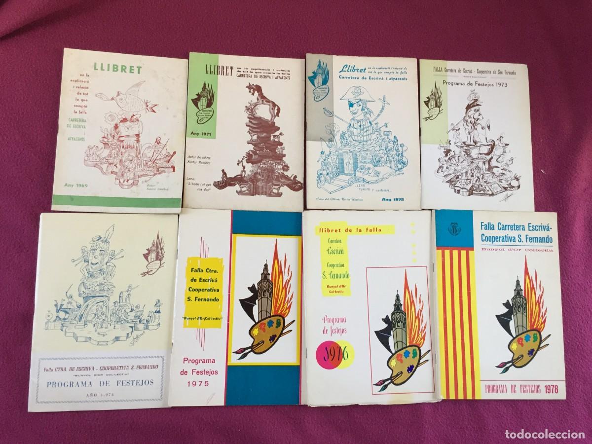 Travel Brochures: LOTE 8 LLIBRETS DE FALLA DE VALENCIA CARRETERA ESCRIBA -COOP. SAN FERNANDO 1969-71-72-73-74-75-76-78