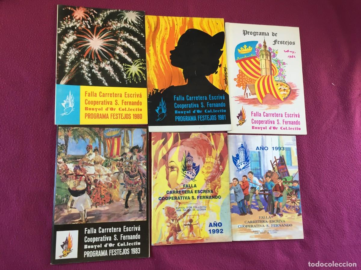 Travel Brochures: LOTE 6 LLIBRETS DE FALLA DE VALENCIA CARRETERA ESCRIBA -COOP. SAN FERNANDO 1980-81-82-83-92-93