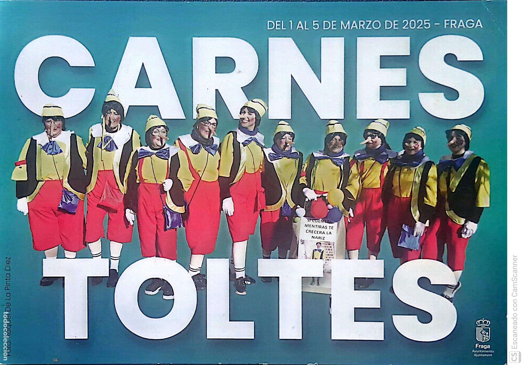 Folletos de turismo: Fraga. Programa Carnestoltes 2025. Cartulina del tama&ntilde;o 20 x 14 cm. Buen estado de conservaci&oacute;n.