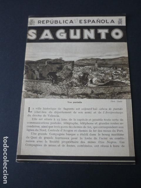 Brochures de tourisme: SAGUNTO VALENCIA ANTIGUO FOLLETO TURISTICO SEGUNDA REPUBLICA ESPA&Ntilde;OLA