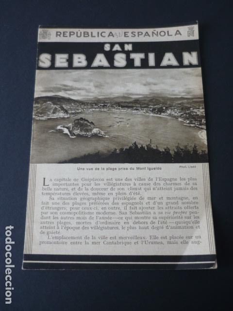 Tourismusbrosch&uuml;ren: SAN SEBASTIAN ANTIGUO FOLLETO TURISTICO SEGUNDA REPUBLICA ESPA&Ntilde;OLA