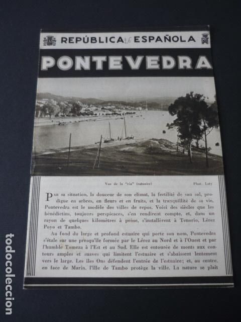 Travel Brochures: PONTEVEDRA ANTIGUO FOLLETO TURISTICO SEGUNDA REPUBLICA ESPA&Ntilde;OLA