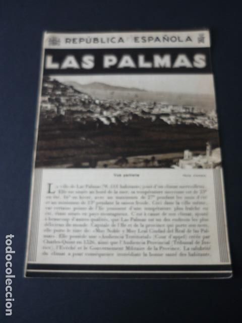 Brochures de tourisme: LAS PALMAS ANTIGUO FOLLETO TURISTICO SEGUNDA REPUBLICA ESPA&Ntilde;OLA