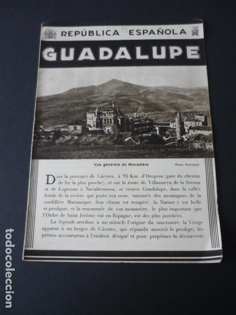 Brochures de tourisme: GUADALUPE CACERES ANTIGUO FOLLETO TURISTICO SEGUNDA REPUBLICA ESPA&Ntilde;OLA