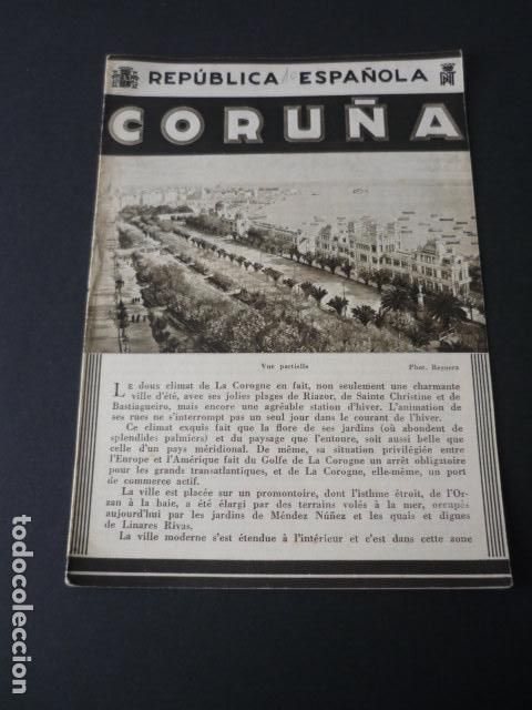 Brochures de tourisme: LA CORU&Ntilde;A ANTIGUO FOLLETO TURISTICO SEGUNDA REPUBLICA ESPA&Ntilde;OLA