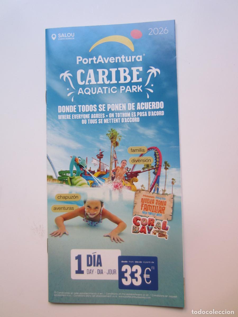 Folletos de turismo: FOLLETO TURISTICO PORTAVENTURA CARIBE AQUATIC PARK SALOU (TARRAGONA) 10 PAGINAS 2026