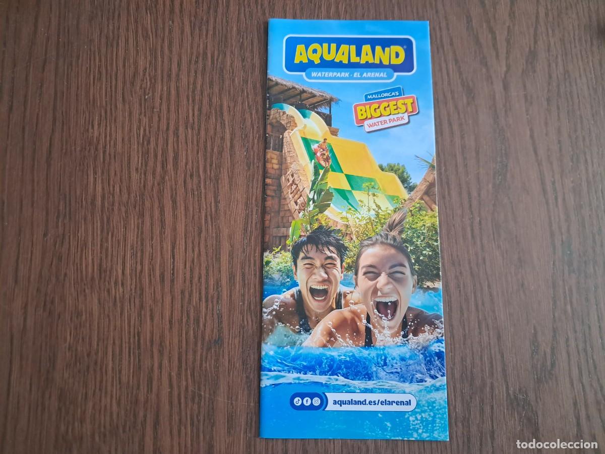 Folletos de turismo: folleto de turismo, aqualand, con horarios de bus y tarifas. Mallorca.