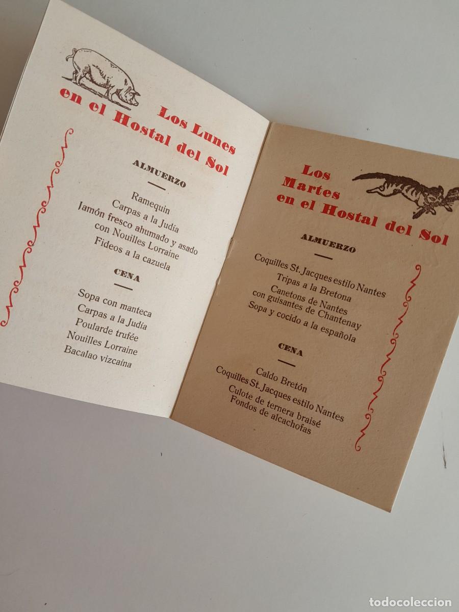 Folletos de turismo: MEN&Uacute; HOSTAL DEL SOL DE BARCELONA (1946) - Foto 3
