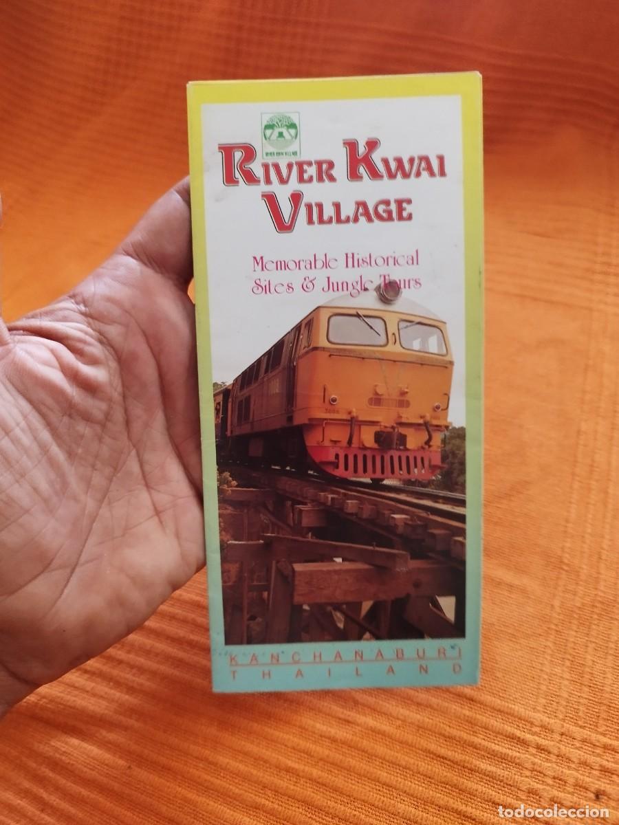 Folletos de turismo: Folleto del hist&oacute;rico Ferrocarril de la Muerte en Kanchanaburi, Tailandia. Tren.