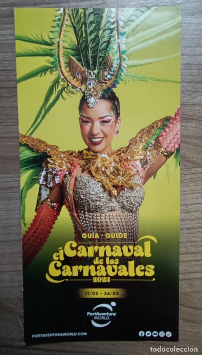 Folletos de turismo: Folleto, guia mapa parque tematico Port Aventura World - carnaval 2023