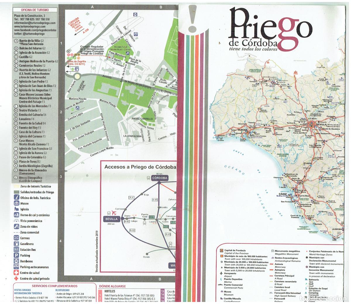 Folletos de turismo: PRIEGO DE C&Oacute;RDOBA, TIENE TODOS LOS COLORES. MAPA.(P/C56)