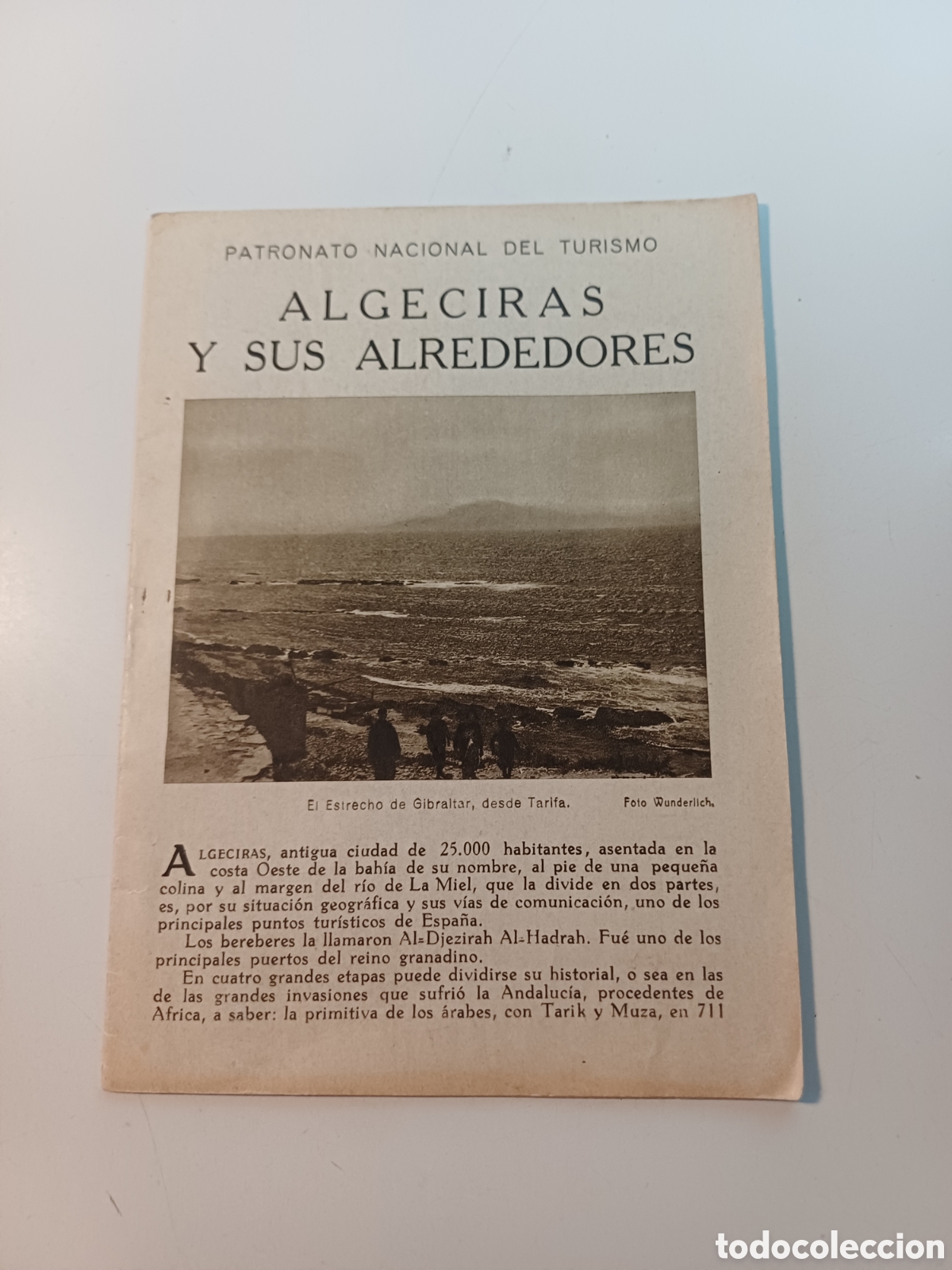 Folletos de turismo: Folleto tur&iacute;stico gu&iacute;a Algeciras y sus alrededores a&ntilde;os 40 Sello Rep&uacute;blica Espa&ntilde;ola