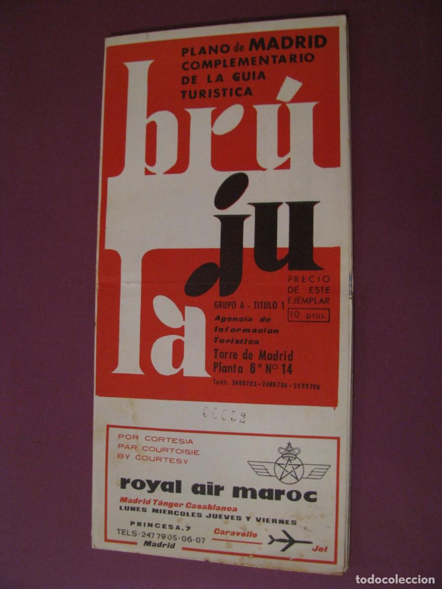 Folletos de turismo: FOLLETO DE TURISMO. BRUJULA S.A. PLANO DE MADRID. 1968
