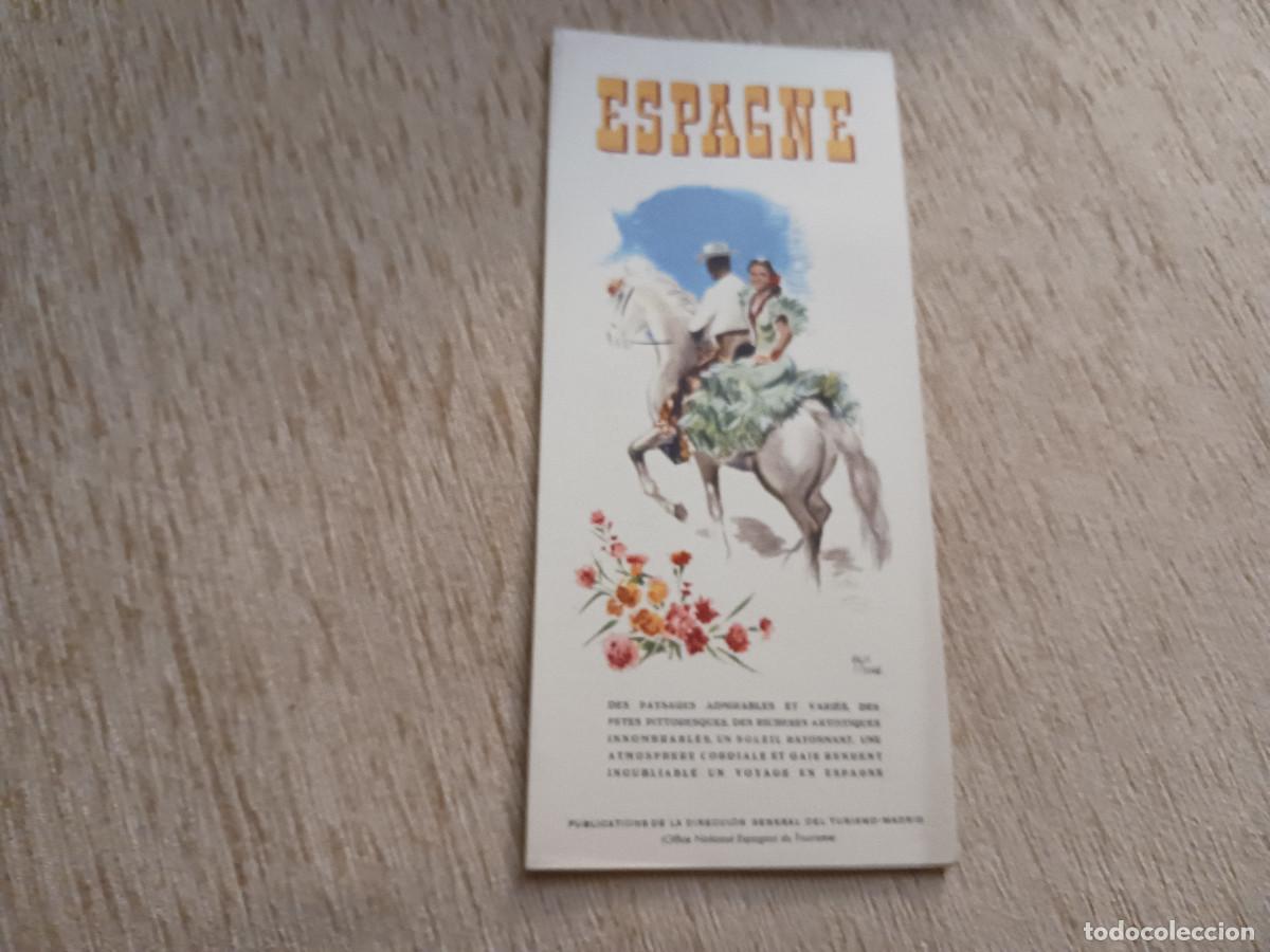 Folletos de turismo: antiguo desplegable turistico de espa&ntilde;a, idioma frances, ilustra angel esteban