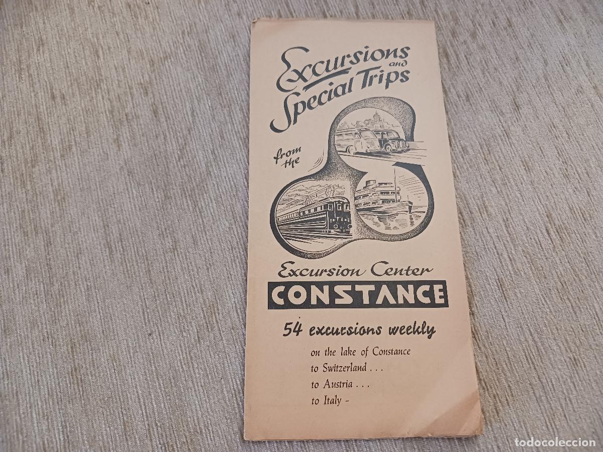 Folletos de turismo: antiguo desplegable turistico, programa de excursiones desde lago constance, 1954