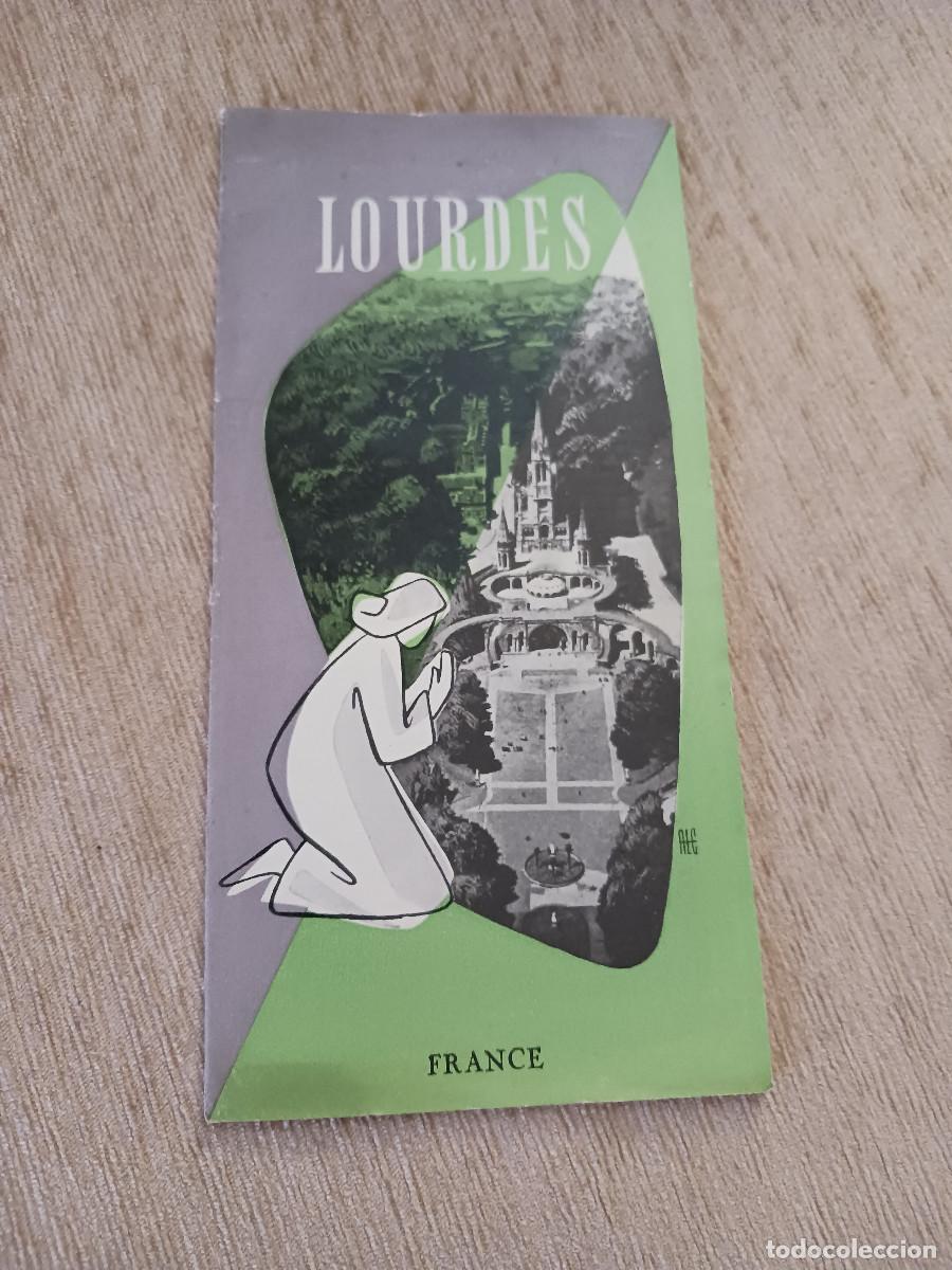 Folletos de turismo: antiguo folleto turistico, lourdes, itinerarios, excursiones, mapas e informacio espa&ntilde;ol, 1954