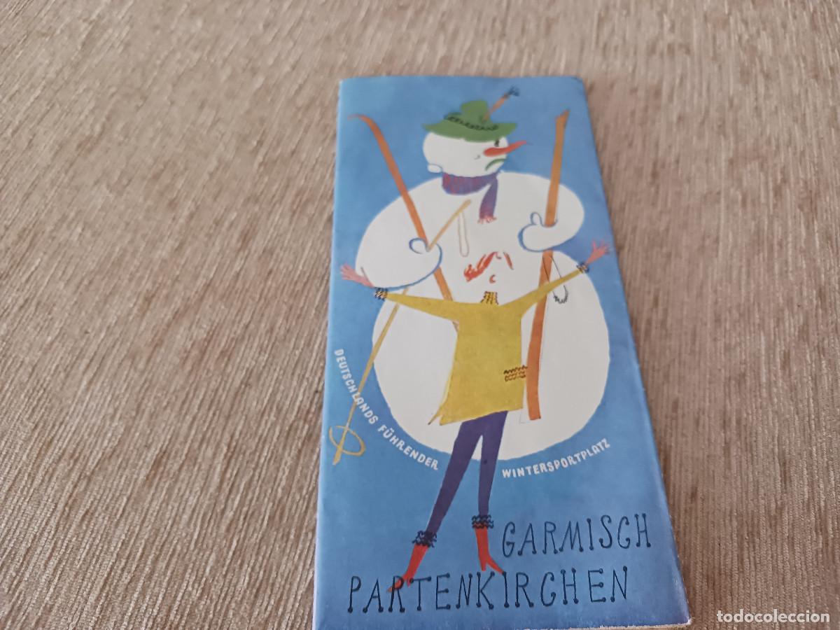 Folletos de turismo: antiguo desplegable turistico de garmisch partenkirchen, deportes de invierno, aleman y espa&ntilde;ol 1954