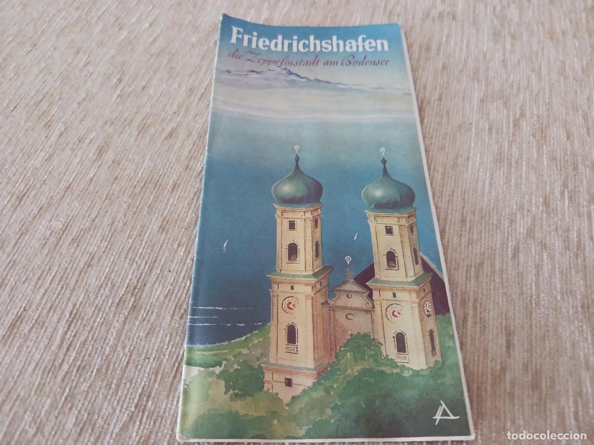 Folletos de turismo: antiguo desplegable turistico de friedrichshafen, ciudad de los zapelins y lago constanza, aleman