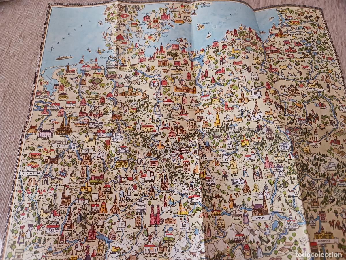 Folletos de turismo: antiguo plano de ensslin karte, von mitteleuropa