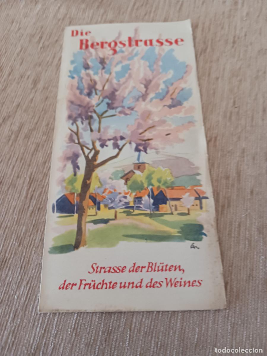 Folletos de turismo: antiguo desplegable turistico, ruta de bergstrasse, de darmstadt a heidelberg, en aleman