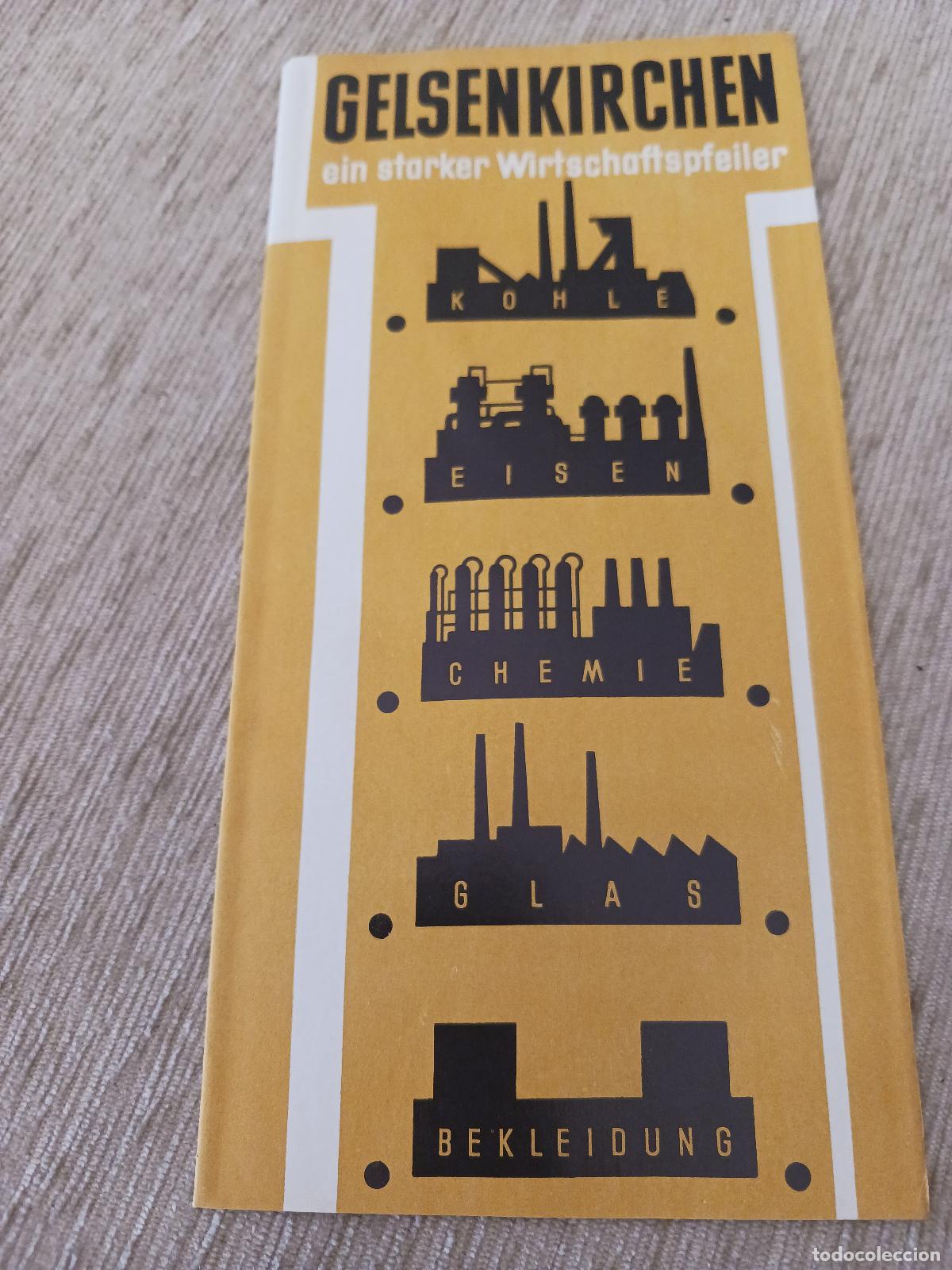 Folletos de turismo: antiguo desplegable turistico, gelsenkirchen, ciudad de fuego, carbon, hierro, quimica, vidrio....