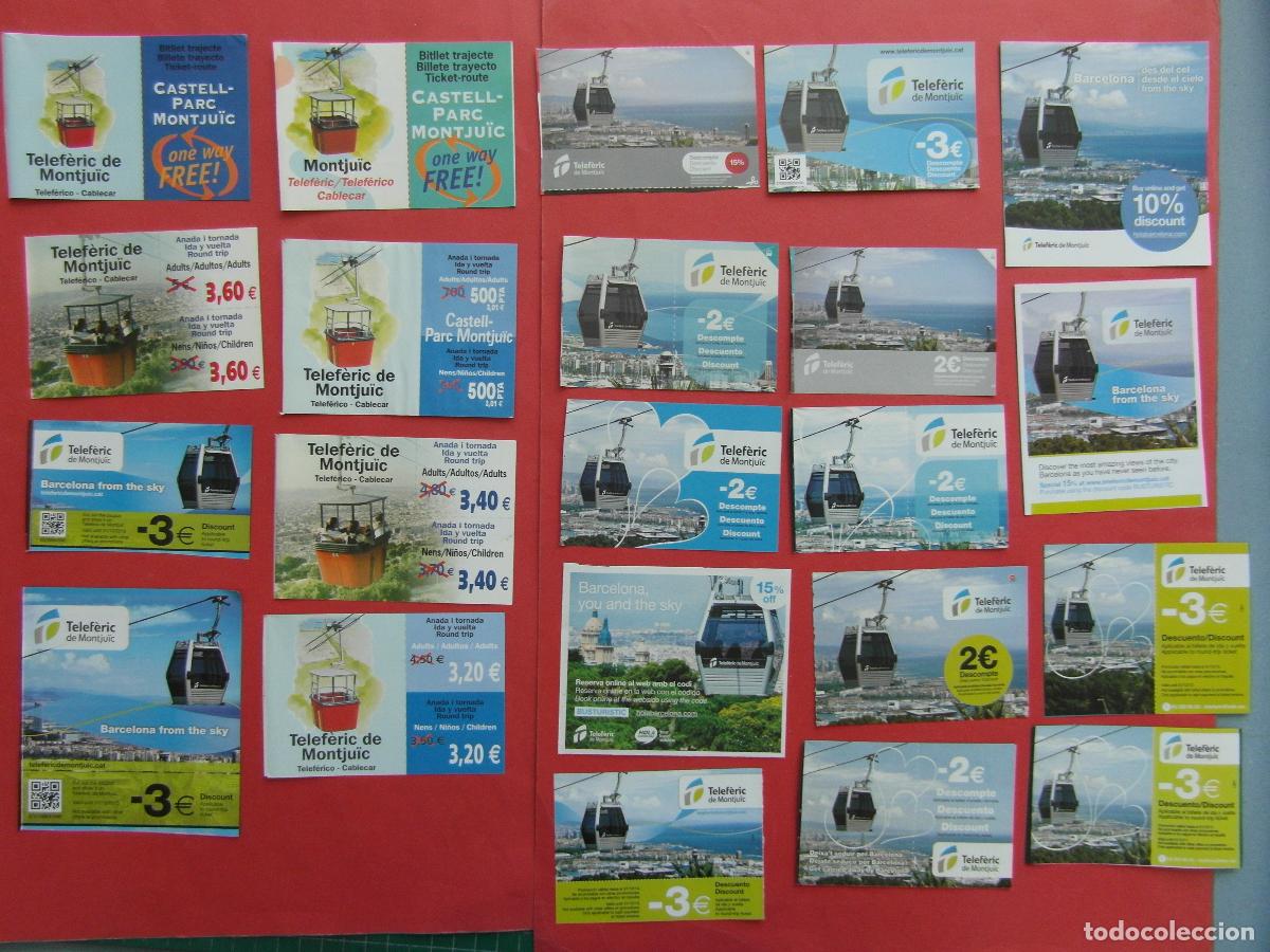Folletos de turismo: REF: BCN100 - COL. BARCELONA - 22 VALE DESCUENTO DIFERETES A&Ntilde;OS TELEFERICO MONTJUICH -LEEINTER