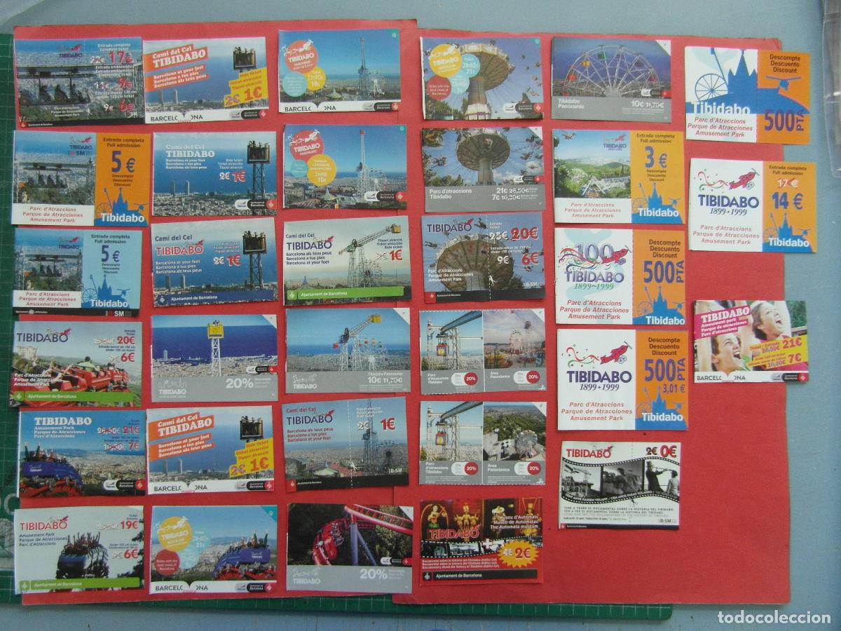 Folletos de turismo: REF: BCN100 - COL. BARCELONA 32 VALE DESCUENTO DIFERENTES A&Ntilde;OS PARQUE ATRACCIONES TIBIDABO -LEE