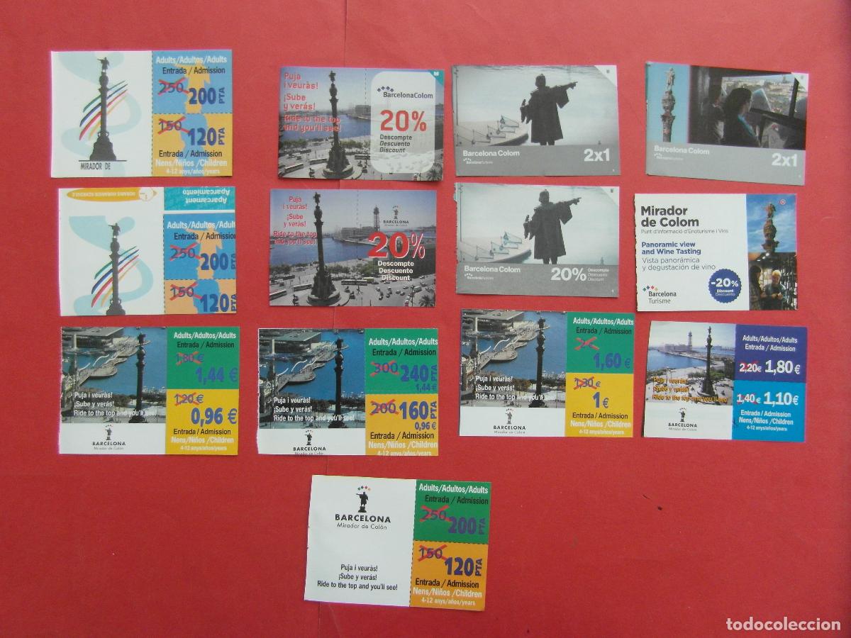 Folletos de turismo: REF: BCN100 - COL. BARCELONA 13 VALE DESCUENTO DIFERENTES A&Ntilde;OS COLON MIRADOR -LEE