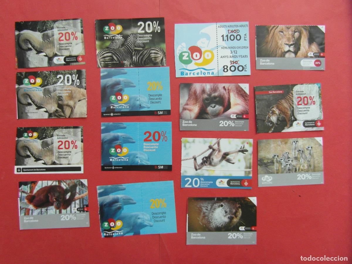 Folletos de turismo: REF: BCN100 - COL. BARCELONA 15 VALE DESCUENTO DIFERENTES A&Ntilde;OS ZOO -LEEINT