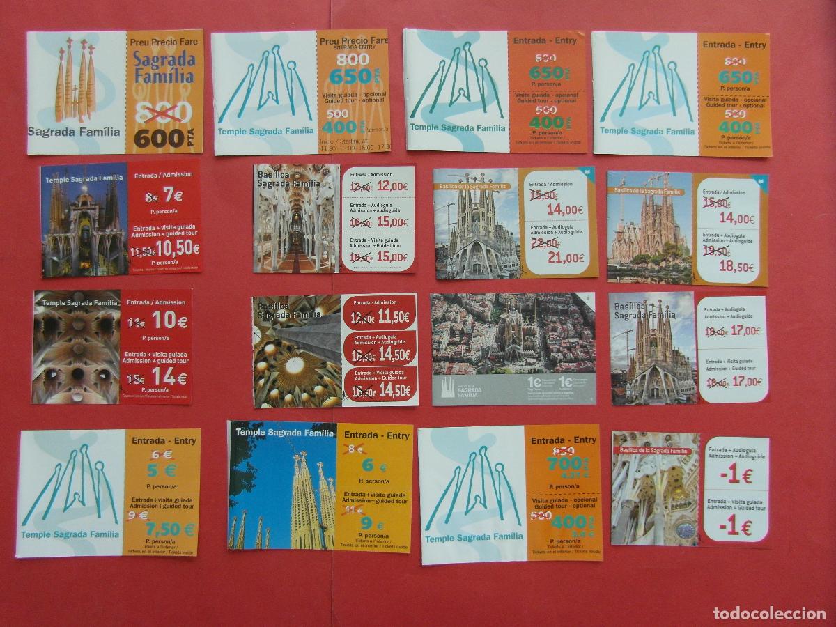 Folletos de turismo: REF: BCN100 - COL. BARCELONA 16 VALE DESCUENTO DIFERENTES A&Ntilde;OS LA SAGRADA FAMILIA -LEEINT