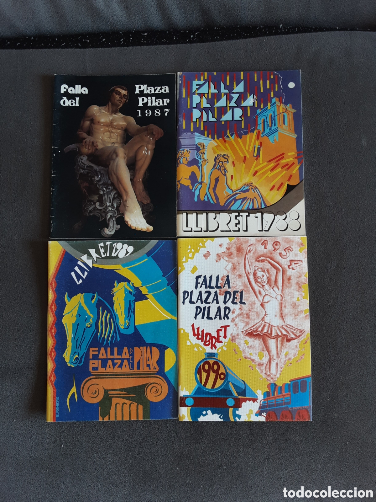 Folletos de turismo: LOTE DE 4 LLIBRETS DE FALLA PLAZA DEL PILAR 1987 1988 1989 Y 1990