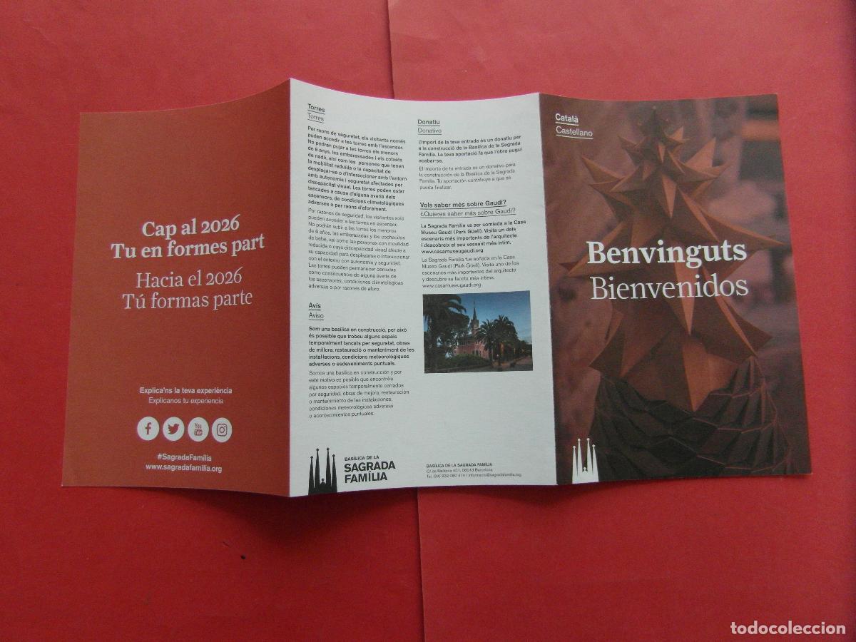 Folletos de turismo: REF: BCN100 - COL. BARCELONA FOLLETO BIENVENIDOS A LA SAGRADA FAMILIA CATALA CASTELLANO -LEEINT