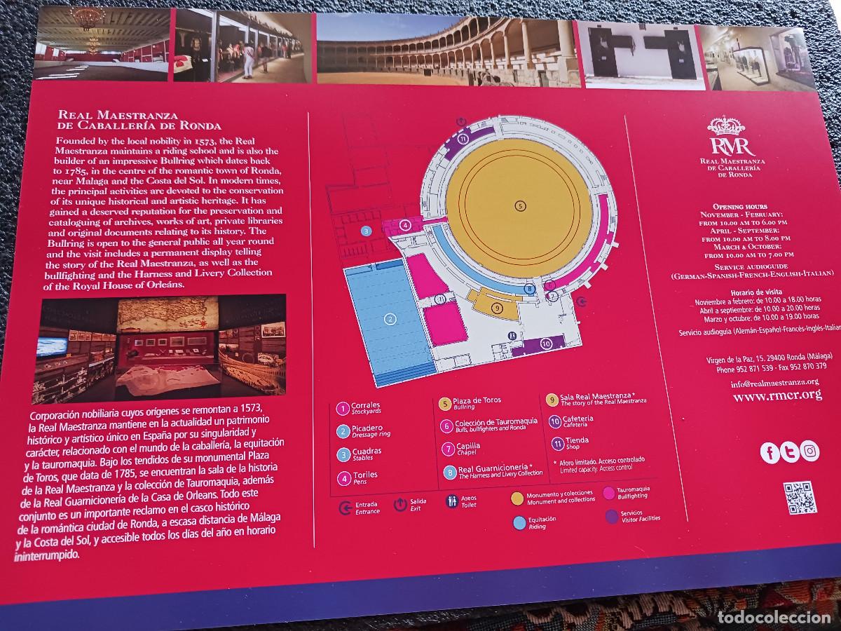 Folletos de turismo: triptico, Mapa de Ronda,Plaza de Toros Real Maestranza y monumentos