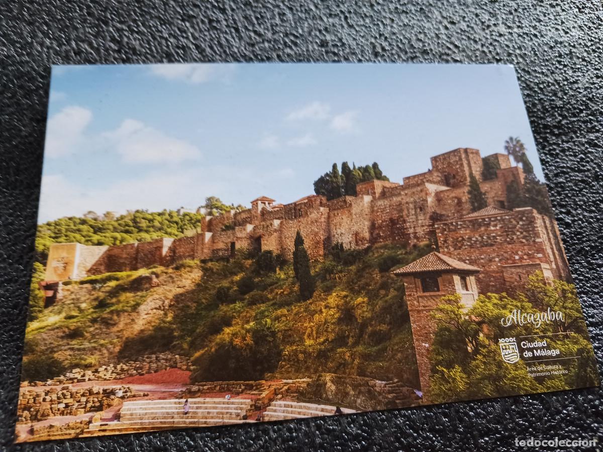 Folletos de turismo: postal de la alcazaba de malaga, con plano audio guia