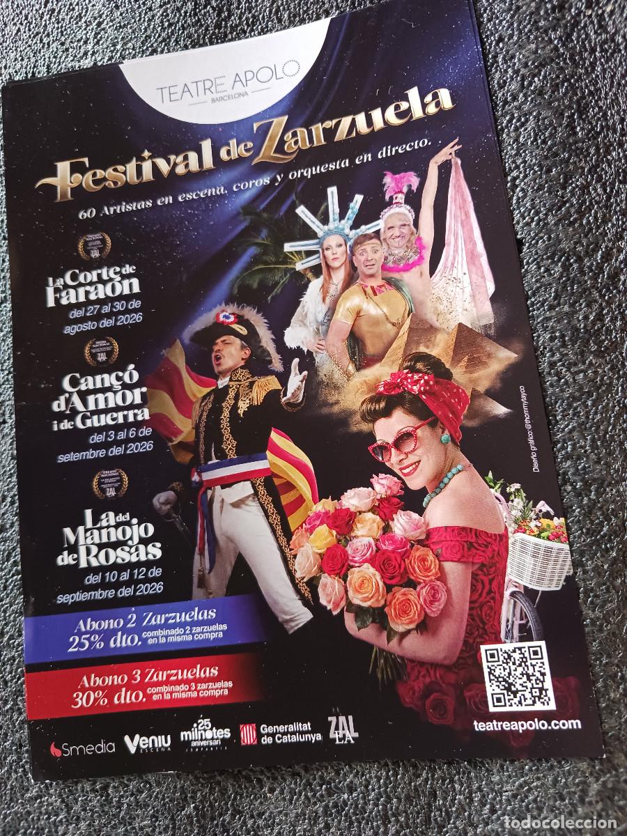 Folletos de turismo: flayer de festival de zarzuela en teatro apolo de barcelona