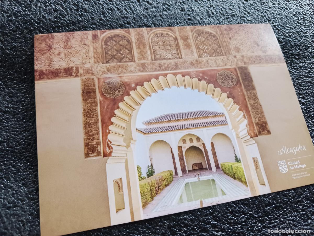 Folletos de turismo: postal de la alcazaba de malaga, con plano audio guia