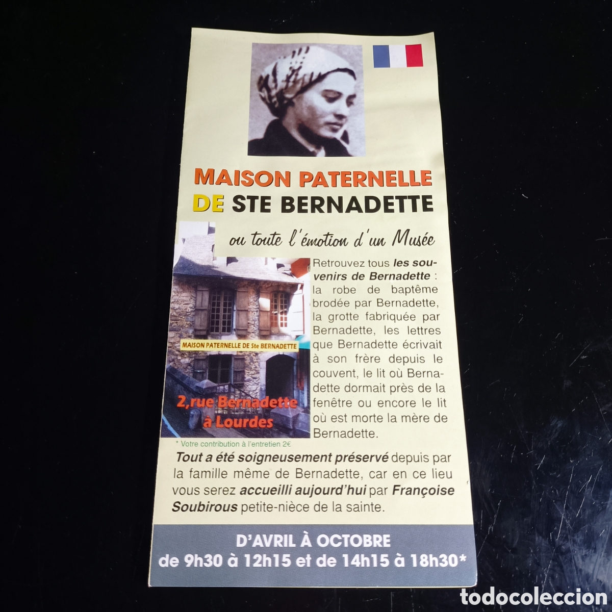 Folletos de turismo: FOLLETO TUR&Iacute;STICO. MAISON PATERNELLE DE STE BERNADETTE
