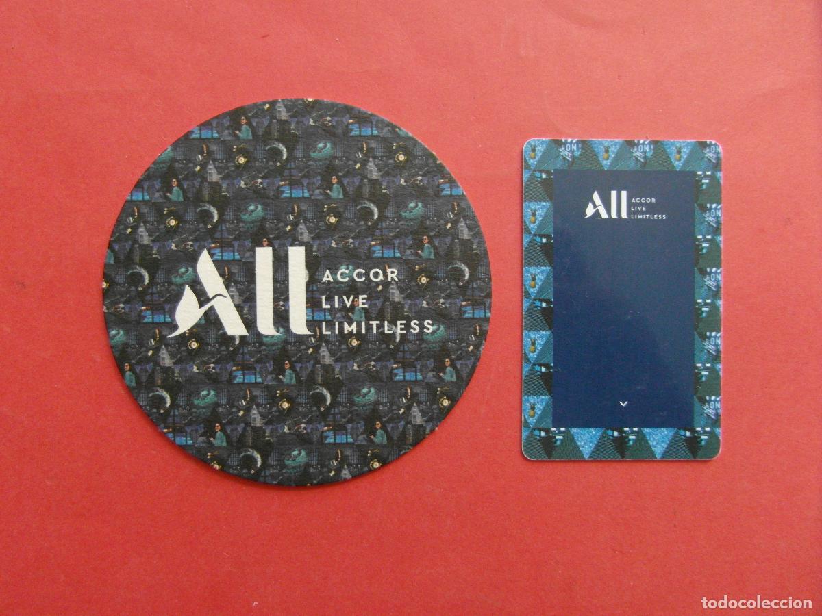 Folletos de turismo: 1 POSAVASO SIN USAR Y 1 TARJETA PLASTICO LLAVE DE HOTEL ALL ACCOR LIVE