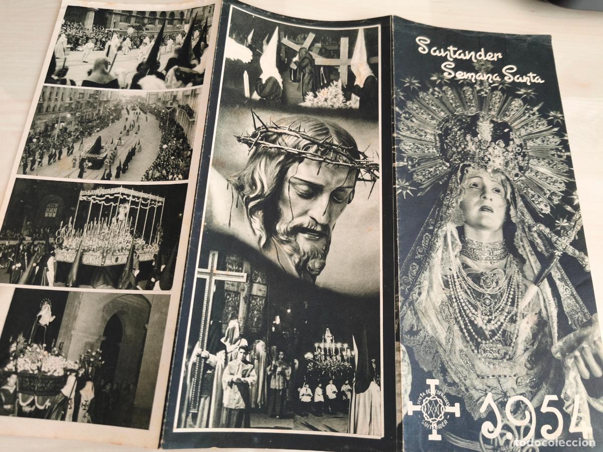 Folletos de turismo: Dos folletos de Semana Santa de Santander de los a&ntilde;os 50.